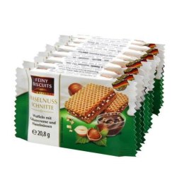 Feiny Biscuits Wafelki z Kremem Kakaowym i Orzechami Laskowymi 8x20,8 g