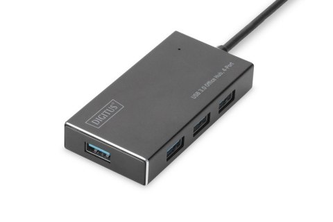 HUB/Koncentrator 4-portowy USB 3.0 SuperSpeed, aktywny, aluminium