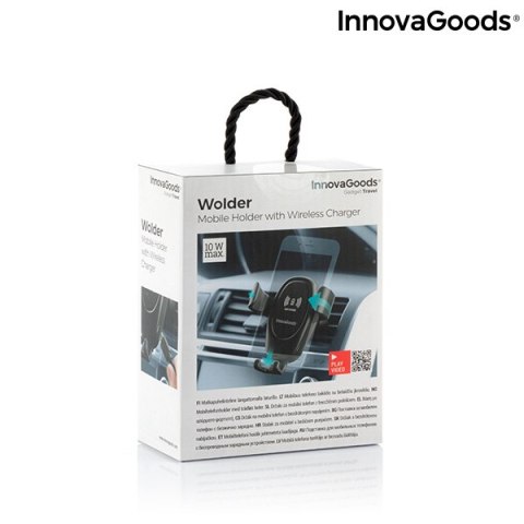 Uchwyt Samochodowy na Telefon z Ładowarką Bezprzewodową Wolder InnovaGoods Uchwyt Samochodowy na Telefon z Ładowarką Bezprzewodową Wolder InnovaGoods