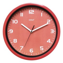 Zegar Ścienny (Ø 30 cm) Plastikowy - Czerwony