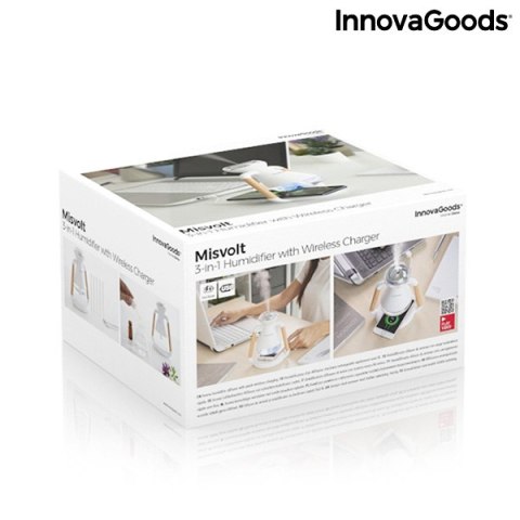 Nawilżacz Powietrza Dyfuzor Zapachów i Ładowarka Bezprzewodowa 3 w 1 Misvolt InnovaGoods Nawilżacz Powietrza Dyfuzor Zapachów i Ładowarka Bezprzewodowa 3 w 1 Misvolt InnovaGoods
