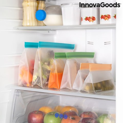 Zestaw Hermetycznych Torebek Wielokrotnego Użytku Zags InnovaGoods 6 Sztuk Zestaw Hermetycznych Torebek Wielokrotnego Użytku Zags InnovaGoods 6 Sztuk