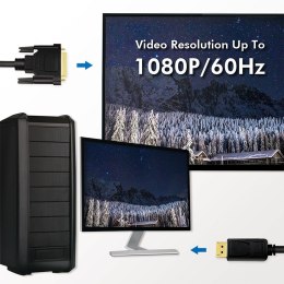 Kabel DisplayPort 1.2 do DVI 2m Czarny