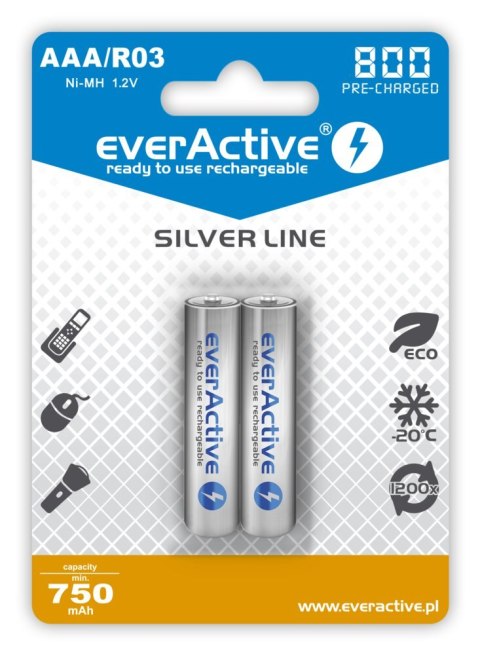 EVERACTIVE AKUMULATORKI AAA 800 MAH - 2 SZTUKI EVHRL03-800 EVERACTIVE AKUMULATORKI AAA 800 MAH - 2 SZTUKI EVHRL03-800