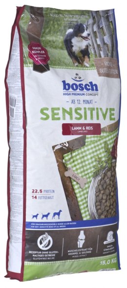 BOSCH Sensitive Lamb & Rice - karma dla psów z wrażliwym żołądkiem z jagnięciną i ryżem - 15 kg