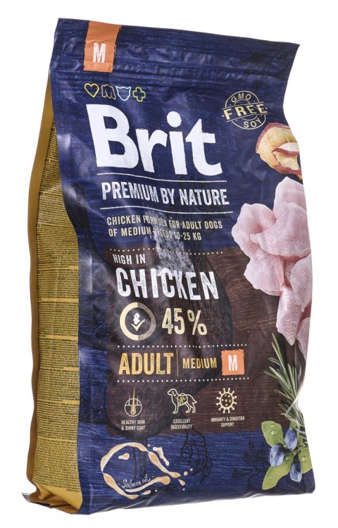 BRIT PREMIUM BY NATURE Adult M - sucha karma z kurczakiem dla psów dorosłych ras średnich - 3 kg BRIT PREMIUM BY NATURE Adult M - sucha karma z kurczakiem dla psów dorosłych ras średnich - 3 kg