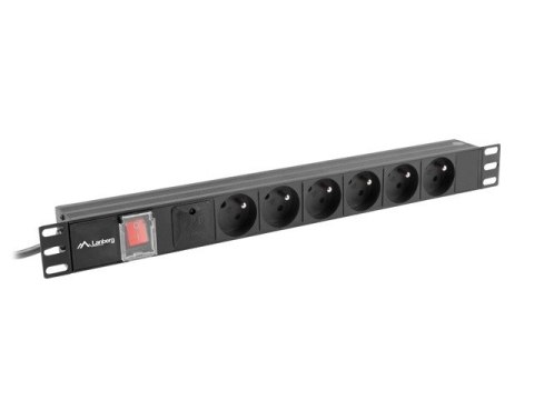 LANBERG LISTWA ZASILAJĄCA RACK PDU 19" (1U, 16A, 6X 230V PL, 2M, CZARNA) PDU-06E-0200-BK