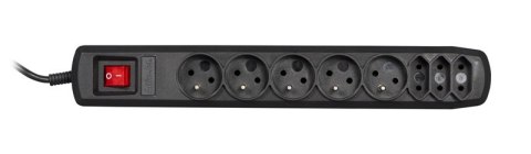 Listwa przeciwprzepięciowa Activejet APN-8g/3m-BK (3 x Typ C, 5 x UTE; 10 A; 3m; kolor czarny) Listwa przeciwprzepięciowa Activejet APN-8g/3m-BK (3 x Typ C, 5 x UTE; 10 A; 3m; kolor czarny)