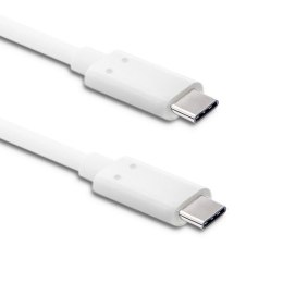 Kabel USB 3.1 typ C męski | USB 3.1 typ C męski | 1m | Biały