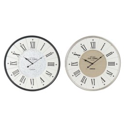 Zegar Ścienny DKD Home Decor Szary Beżowy Żelazo Drewno MDF 60 x 5 x 60 cm (2 Sztuk)