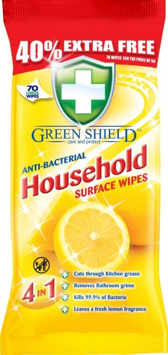 Green Shield Household Uniwersalne Chusteczki Nawilżone Cytrynowe 70 szt. Green Shield Household Uniwersalne Chusteczki Nawilżone Cytrynowe 70 szt.