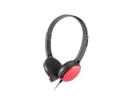 Słuchawki nauszne USL-1222 z mikrofonem czerwone