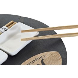 Zestaw do Sushi DKD Home Decor Czarny Naturalny Ceramika Bambus Plastikowy Deska Orientalny 33 x 33 x 5 cm (9 Części)
