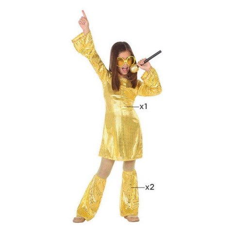 Kostium dla Dzieci Disco Złoty (2 Części) (3 pcs) - 5-6 lat Kostium dla Dzieci Disco Złoty (2 Części) (3 pcs) - 5-6 lat