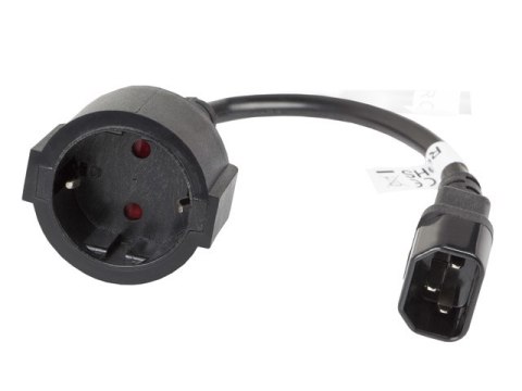 LANBERG PRZEDŁUŻACZ KABLA ZASILAJĄCEGO IEC 320 C14 -> SCHUKO(F), 20CM LANBERG PRZEDŁUŻACZ KABLA ZASILAJĄCEGO IEC 320 C14 -> SCHUKO(F), 20CM