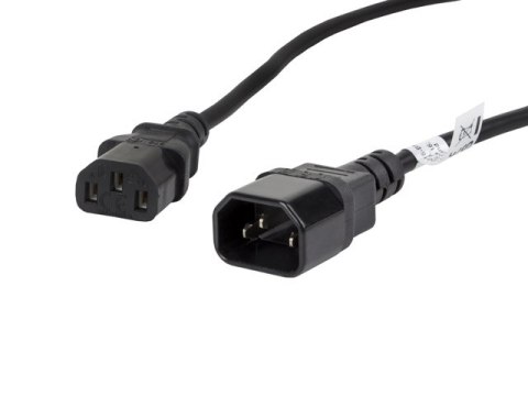 Przedłużacz Lanberg CA-C13E-11CC-0018-BK (C13 / IEC C13 / IEC 320 C13 M - C14 F; 1,8m; kolor czarny) Przedłużacz Lanberg CA-C13E-11CC-0018-BK (C13 / IEC C13 / IEC 320 C13 M - C14 F; 1,8m; kolor czarny)