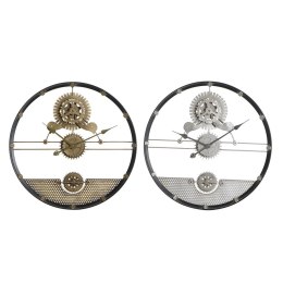 Zegar Ścienny DKD Home Decor Srebrzysty Złoty Żelazo Koła zębate 60 x 5 x 60 cm (2 Sztuk)