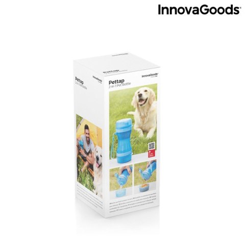 Butelka z Pojemnikiem na Wodę i Karmę dla Zwierząt Domowych 2 w 1 Pettap InnovaGoods Butelka z Pojemnikiem na Wodę i Karmę dla Zwierząt Domowych 2 w 1 Pettap InnovaGoods