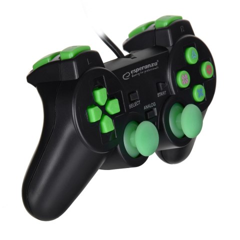 Gamepad kontroler Esperanza TROOPER EGG107G (PC, PS3; kolor czarno-zielony) Gamepad kontroler Esperanza TROOPER EGG107G (PC, PS3; kolor czarno-zielony)