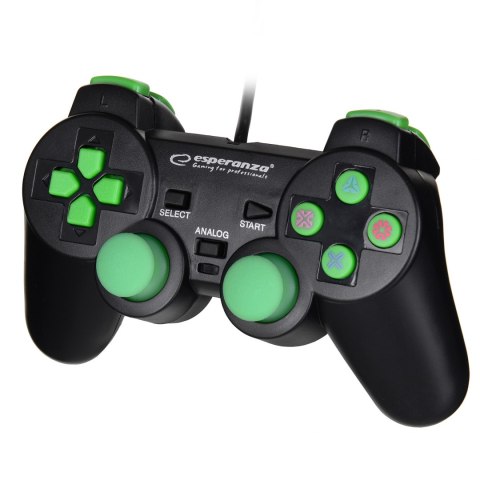 Gamepad kontroler Esperanza TROOPER EGG107G (PC, PS3; kolor czarno-zielony) Gamepad kontroler Esperanza TROOPER EGG107G (PC, PS3; kolor czarno-zielony)