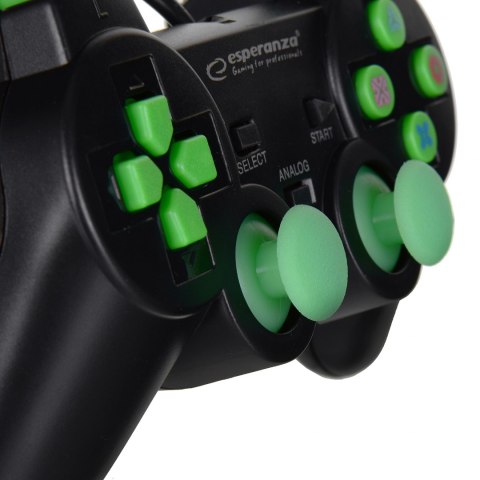 Gamepad kontroler Esperanza TROOPER EGG107G (PC, PS3; kolor czarno-zielony) Gamepad kontroler Esperanza TROOPER EGG107G (PC, PS3; kolor czarno-zielony)