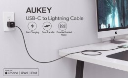 AUKEY CB-CL02 NYLONOWY KABEL USB C-LIGHTNING 1.2M
