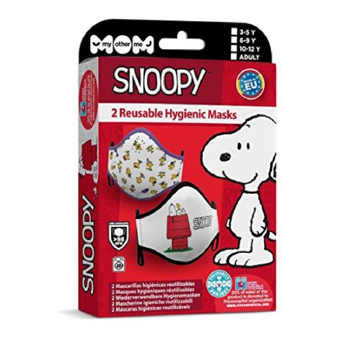 Maska higieniczna materiałowa wielokrotnego użytku Snoopy Dorosły (2 uds)