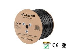 Kabel sieciowy zewnętrzne Lanberg LCU5-21CU-0305-BK (UTP; 305m; kat. 5e; kolor czarny)