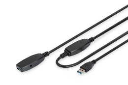 Kabel przedłużający USB 3.0 SuperSpeed Typ USB A/USB A M/Ż aktywny Czarny 10m