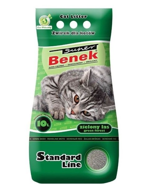 CERTECH Super Benek Standard Zielony Las - żwirek dla kota zbrylający 10 l