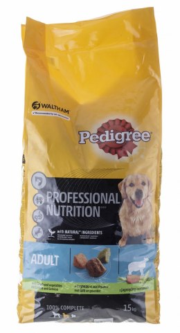 PEDIGREE Adult Professional Nutrition z Jagnięciną i warzywami - sucha karma dla psa - 15 kg