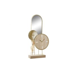 Stolné hodiny DKD Home Decor 26 x 8 x 53 cm Lustro Naturalny Złoty Metal Drewno MDF