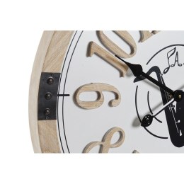 Zegar Ścienny DKD Home Decor Czarny Biały Vintage Muzyczne 60 x 4,5 x 60 cm Drewno MDF (2 Sztuk)