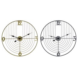 Zegar Ścienny DKD Home Decor Czarny Złoty Metal 60 x 3 x 60 cm Nowoczesny (2 Sztuk)