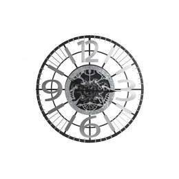 Zegar Ścienny DKD Home Decor Srebrzysty Czarny Żelazo (80 x 7 x 80 cm)