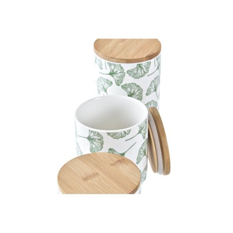 3 pojemniki masy DKD Home Decor Naturalny Biały Kolor Zielony Bambus Kamionka Tropikalny 10 x 10 x 17 cm 3 pojemniki masy DKD Home Decor Naturalny Biały Kolor Zielony Bambus Kamionka Tropikalny 10 x 10 x 17 cm