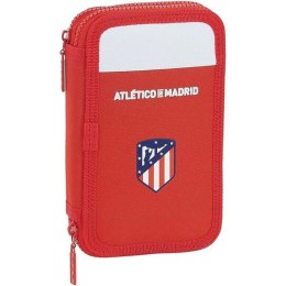 Piórnik Podwójny Atlético Madrid M854 Biały Czerwony 12.5 x 19.5 x 4 cm (28 Części)