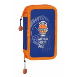 Piórnik Podwójny Valencia Basket M854 Niebieski Pomarańczowy Sportowe 28 Części 12.5 x 19.5 x 4 cm