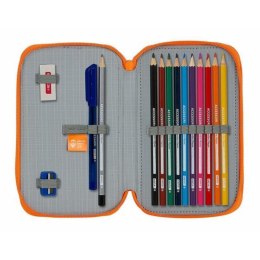 Piórnik Podwójny Valencia Basket M854 Niebieski Pomarańczowy Sportowe 28 Części 12.5 x 19.5 x 4 cm