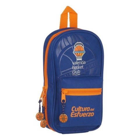 Piórnik w kształcie Plecaka Valencia Basket M747 Niebieski Pomarańczowy 12 x 23 x 5 cm (33 Części)