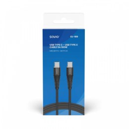 Kabel USB typu C - USB typu C 5A 2m, CL-160