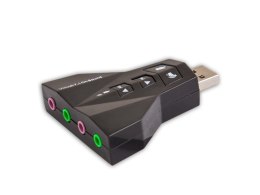 Karta dźwiękowa USB 7w1, dźwięk Virtual 7.1CH, Plug & Play, blister, AK-08